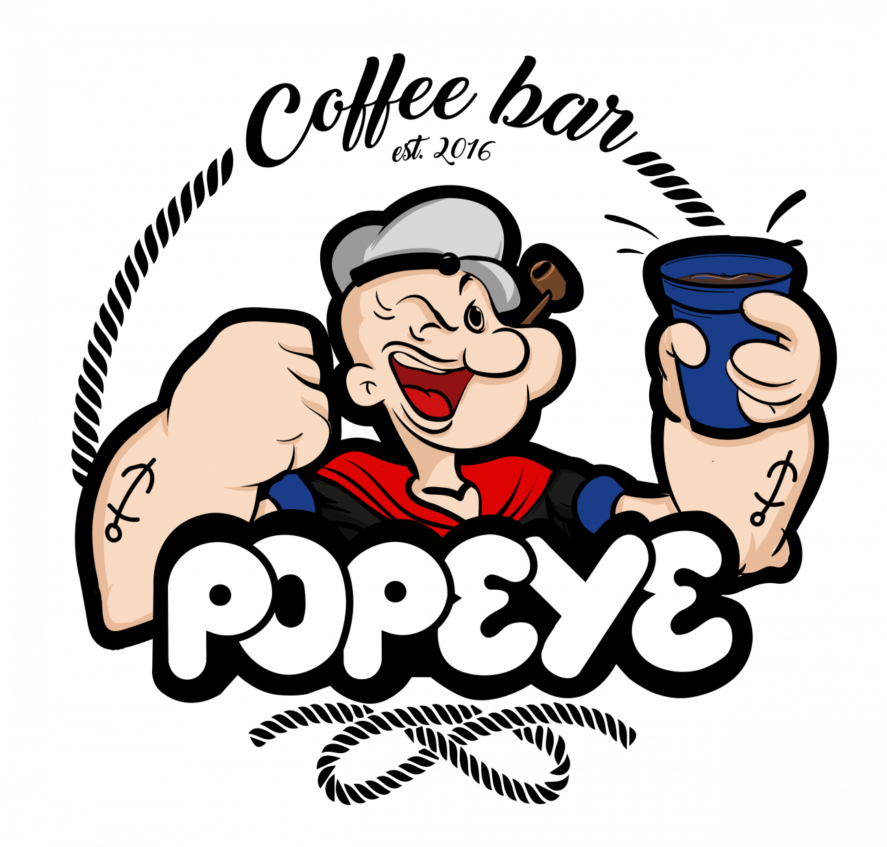 Popeye. Моряк попай. Папайя кофе.